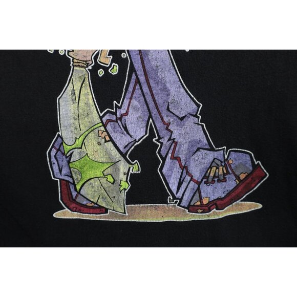 Vtg Mens L Faded The Monster Club Comics Graffiti Hip Hop Short Sleeve T-Shirt - Picture 6 of 15